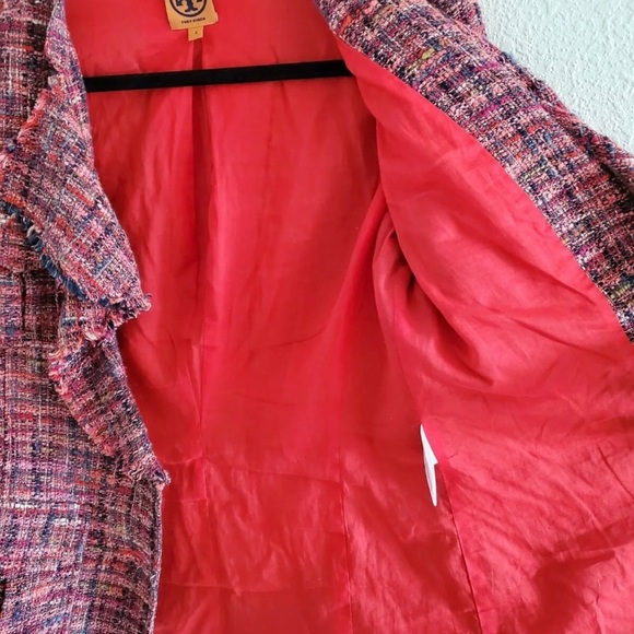 Tory Burch Teed Patern Blazer Wool Blend Size 8 - Picture 6 of 10